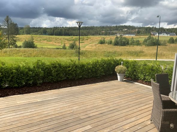 Thuja Brabant hekk plantet hos kunde i Gjerdrum